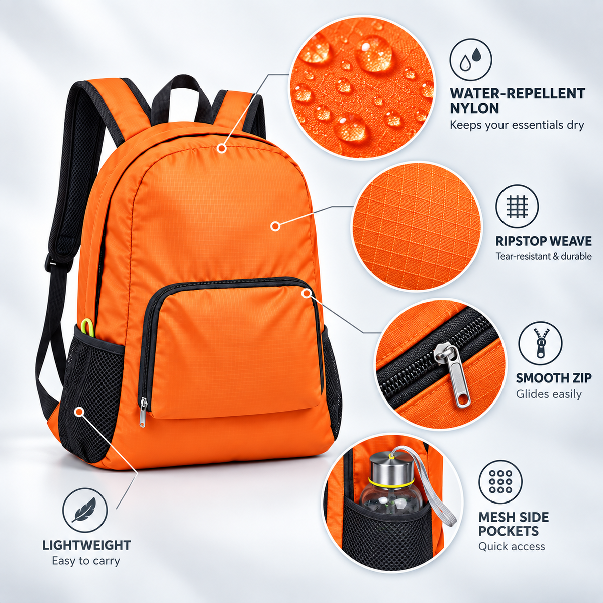 Lightweight Foldable Travel Backpack