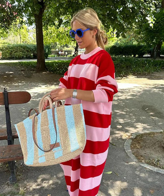 Lightweight Loose-Fit Striped Summer Dress