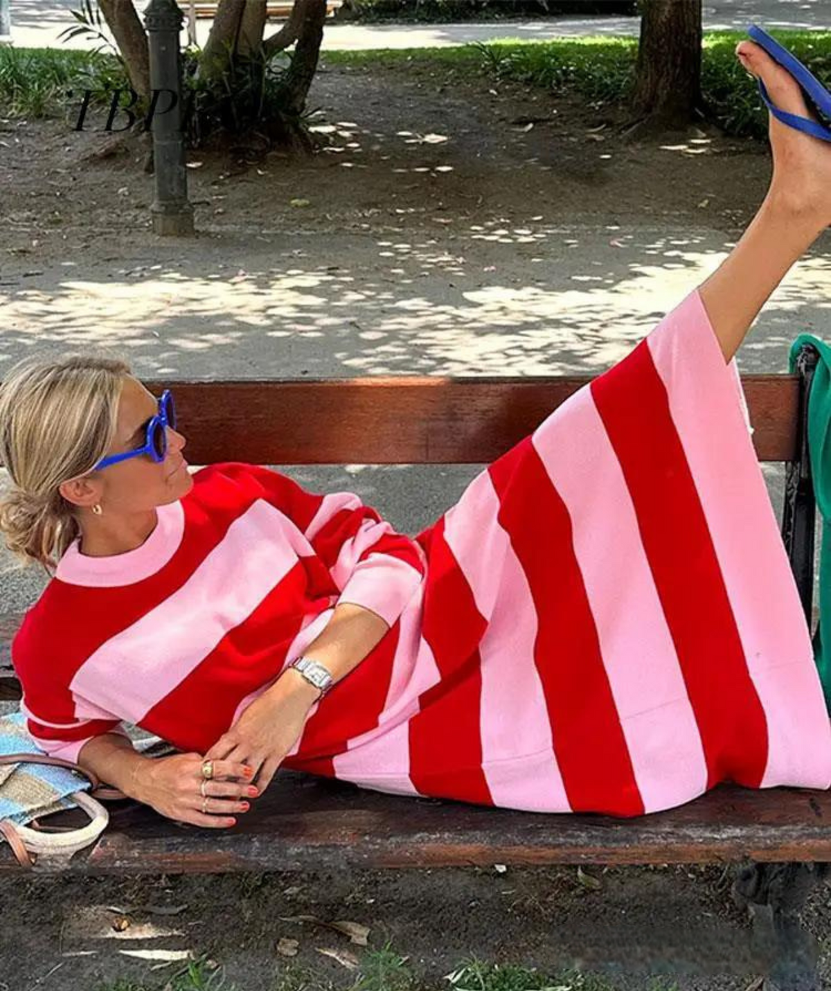 Lightweight Loose-Fit Striped Summer Dress