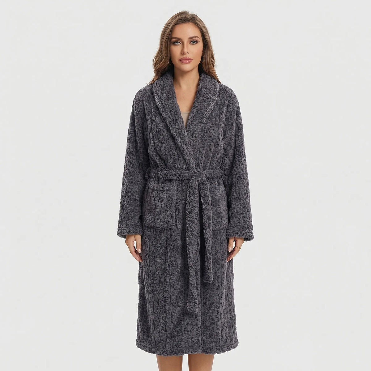 Long Hooded Robe with Belt