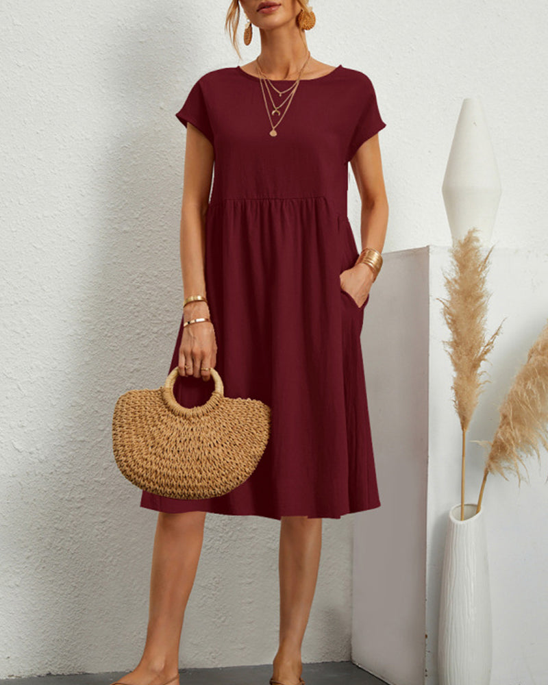 Loose-Fit Crew-Neck Dress
