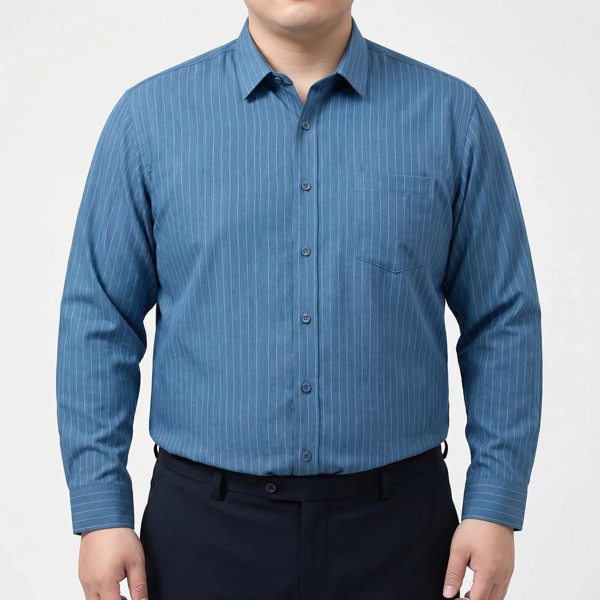 Loose Fit Long-Sleeve Button-Up Shirt