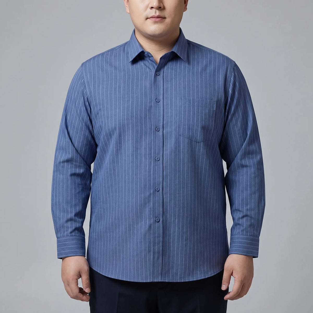 Loose Fit Long-Sleeve Button-Up Shirt