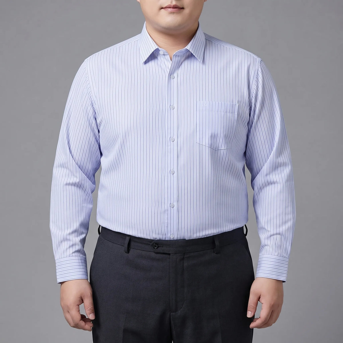 Loose Fit Long-Sleeve Button-Up Shirt