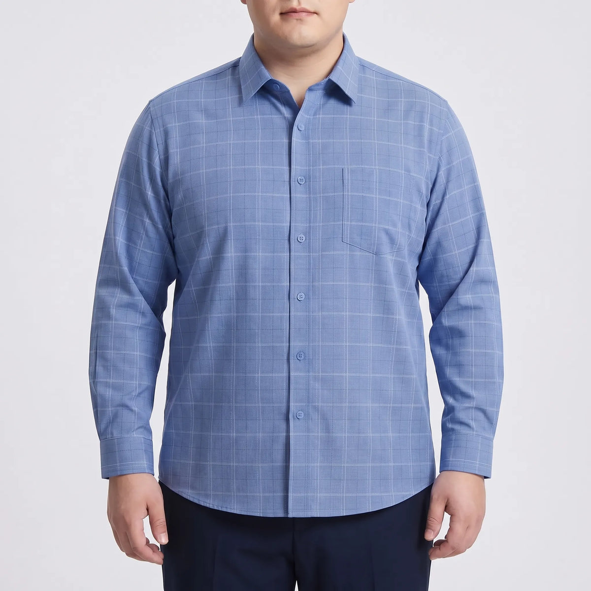 Loose Fit Long-Sleeve Button-Up Shirt