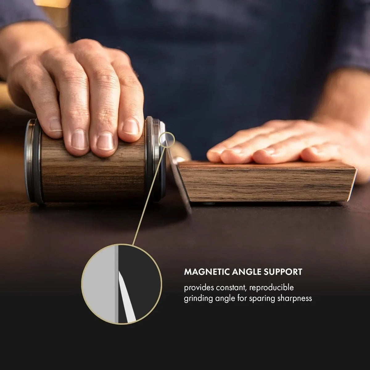 Magnetic Knife Sharpener Set with Roller and Sharpening Stone
