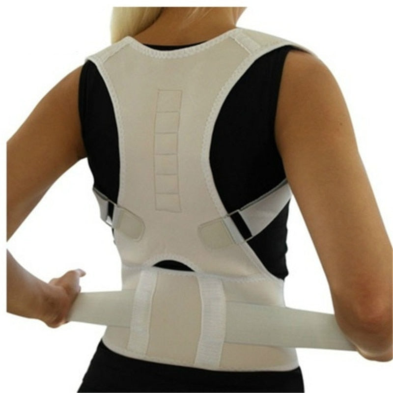 Magnetic Posture Corrector with Adjustable Straps for Back Support – Breathable Polyester