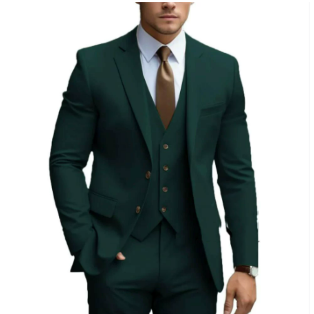 Men's 3-Piece Suit with Vest for Weddings and Formal Occasions