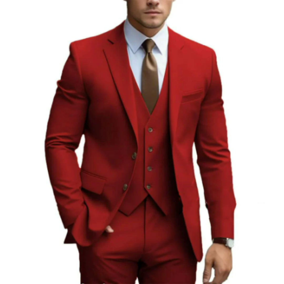 Men's 3-Piece Suit with Vest for Weddings and Formal Occasions