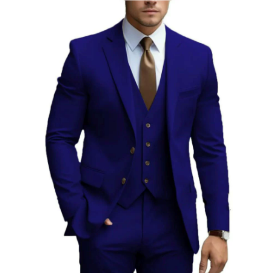 Men's 3-Piece Suit with Vest for Weddings and Formal Occasions