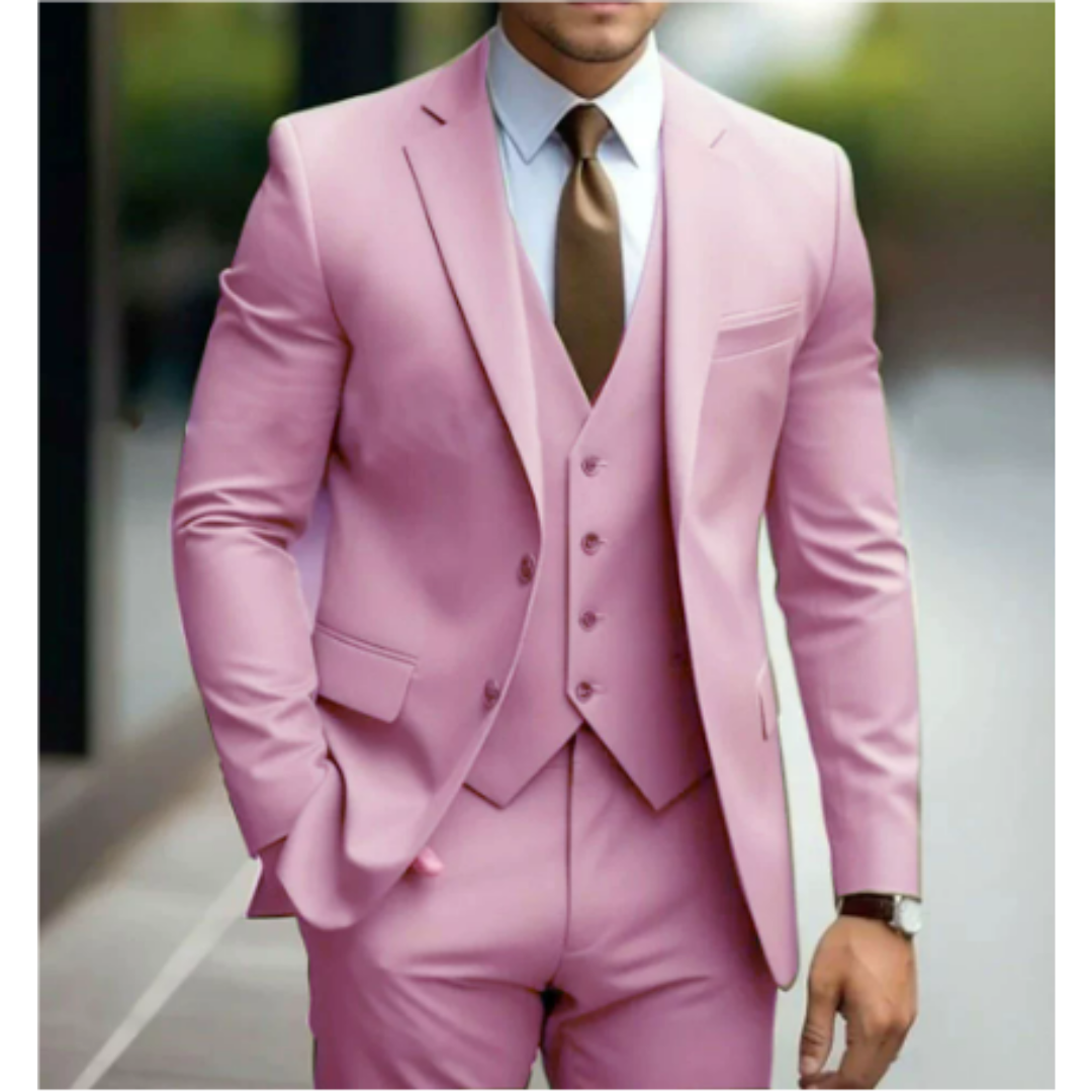Men's 3-Piece Suit with Vest for Weddings and Formal Occasions