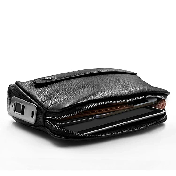 Men's Anti-Theft Clutch with Fingerprint Lock