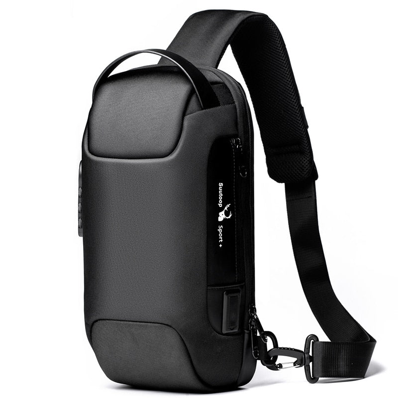 Men's Anti-Theft Waterproof Crossbody Bag with USB Charging Port
