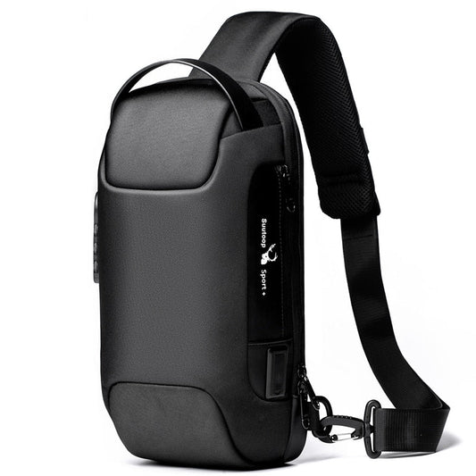 Men's Anti-Theft Waterproof Crossbody Bag with USB Charging Port