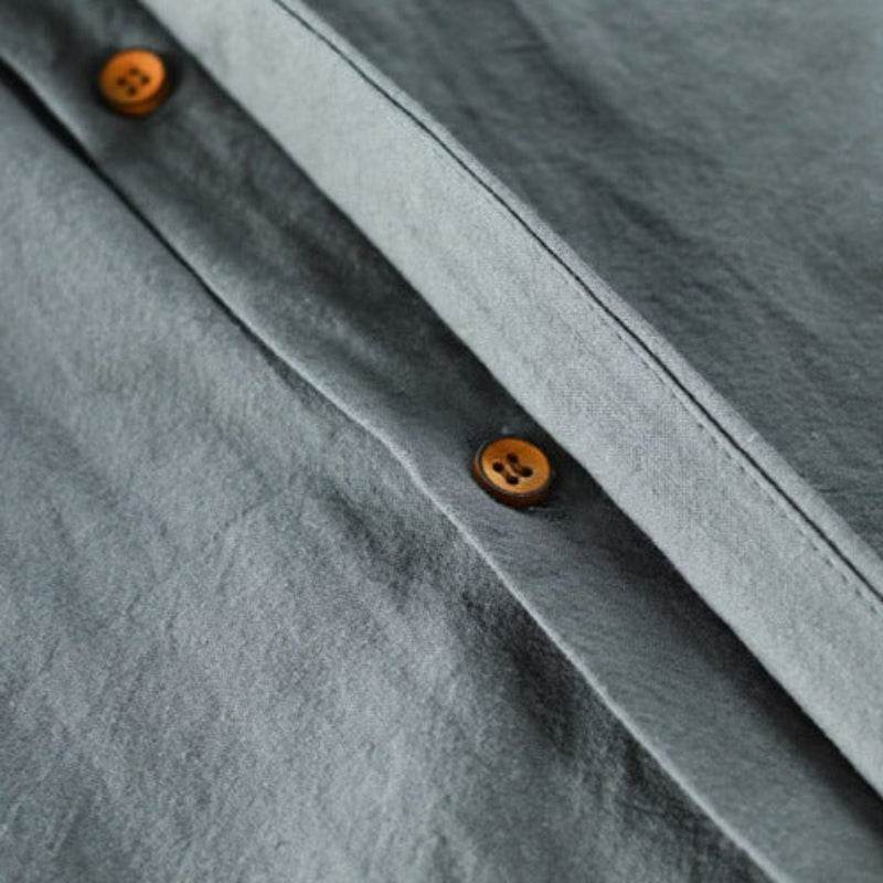 Men's Band Collar Long Sleeve Shirt