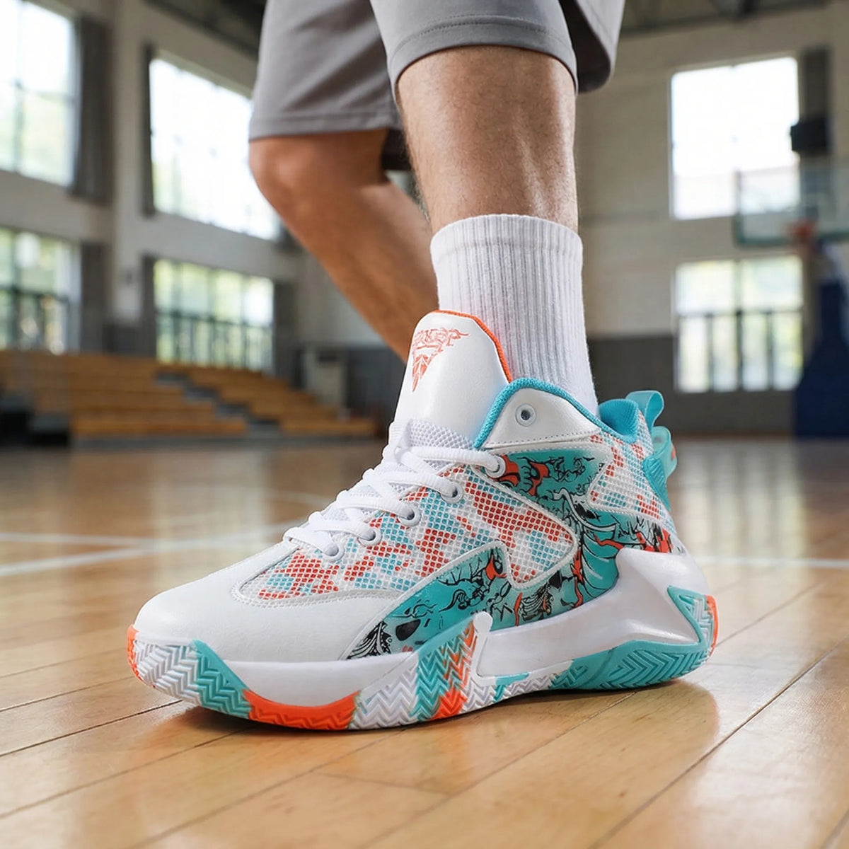 Men's Bold Graphic High-Top Basketball Shoes