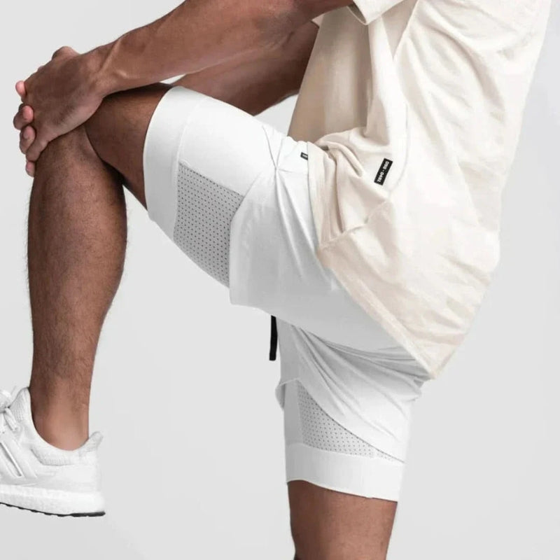 Men's Breathable 2-in-1 Sports Training Shorts with Inner Shorts