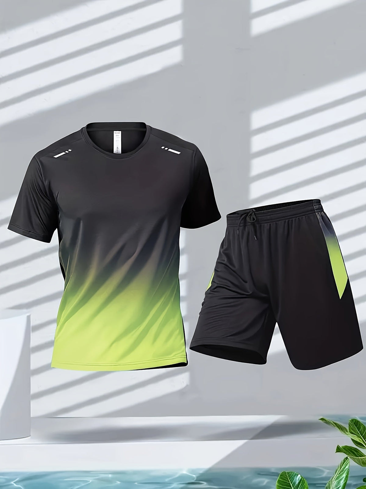 Men's Breathable Sports Set - T-Shirt and Shorts