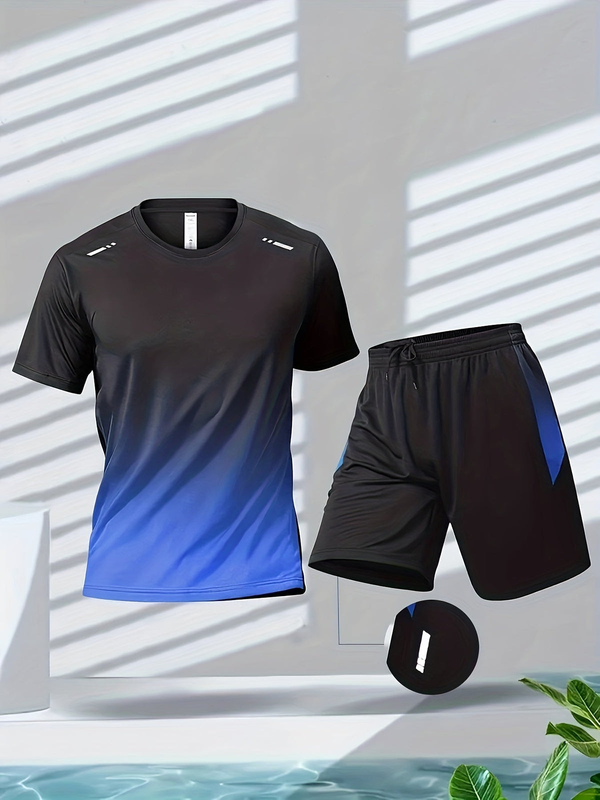Men's Breathable Sports Set - T-Shirt and Shorts