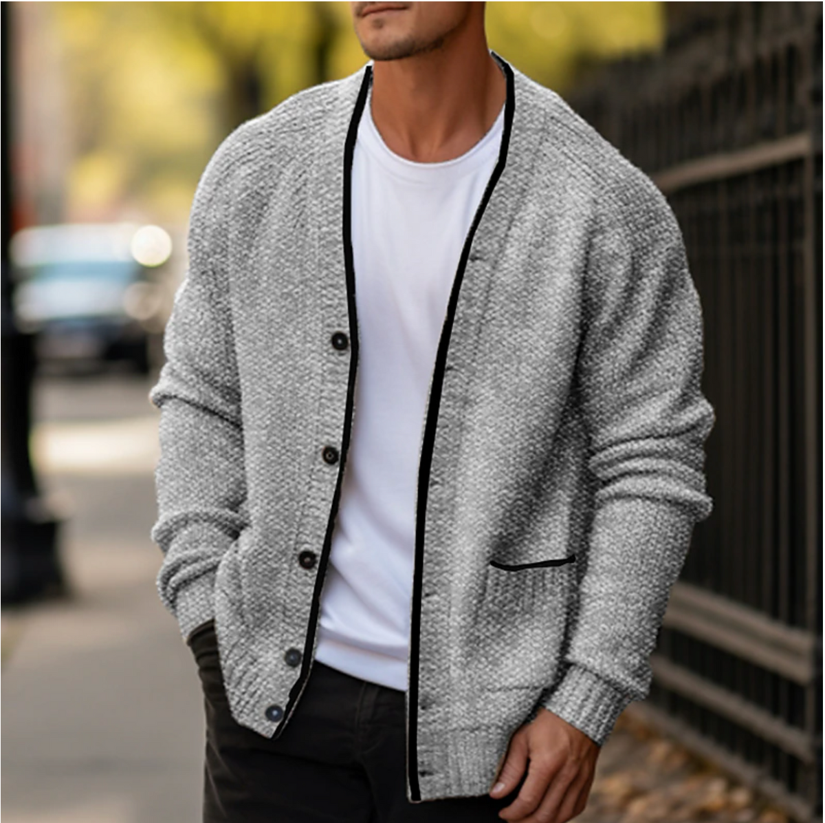 Men's Button-Down Cardigan Sweater