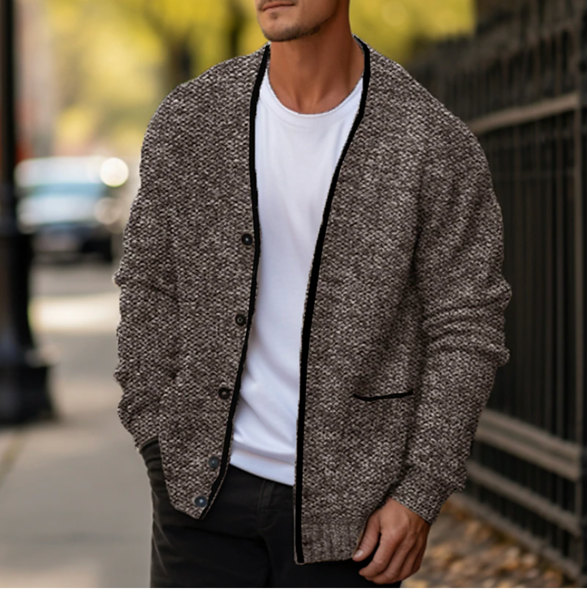 Men's Button-Down Cardigan Sweater