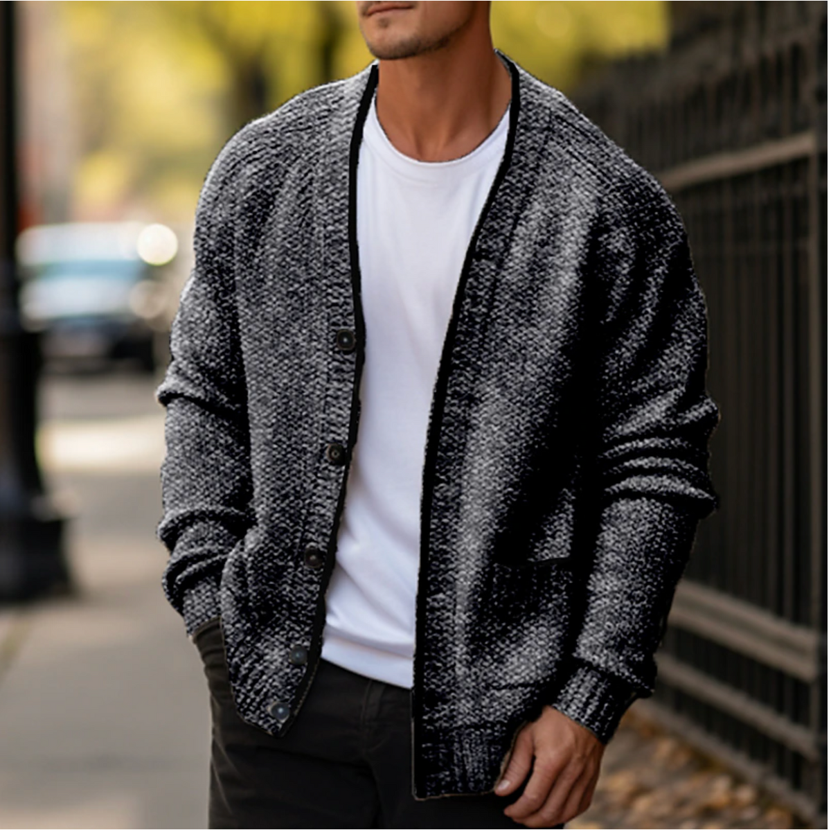 Men's Button-Down Cardigan Sweater
