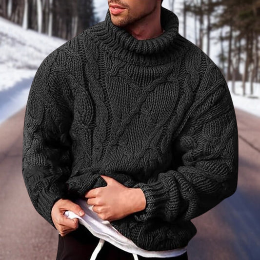 Men's Cable-Knit Turtleneck Sweater