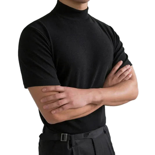 Men's Casual Mock Neck T-Shirt