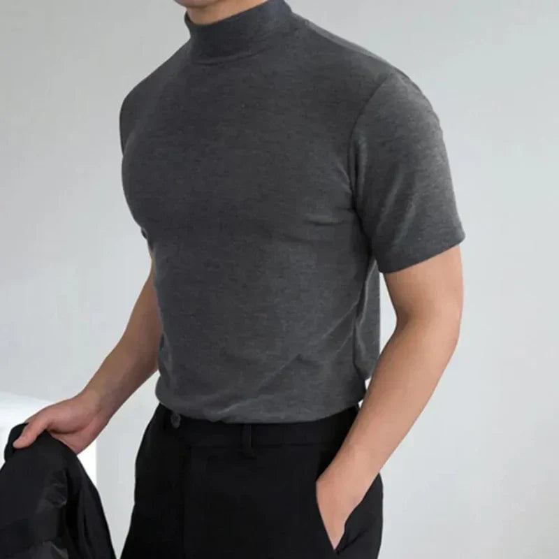 Men's Casual Mock Neck T-Shirt
