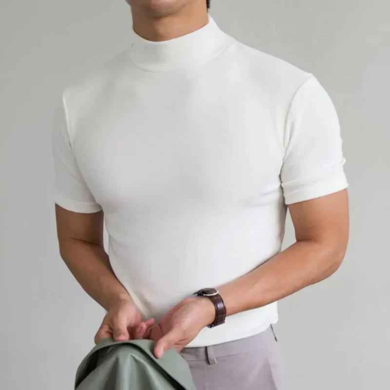 Men's Casual Mock Neck T-Shirt