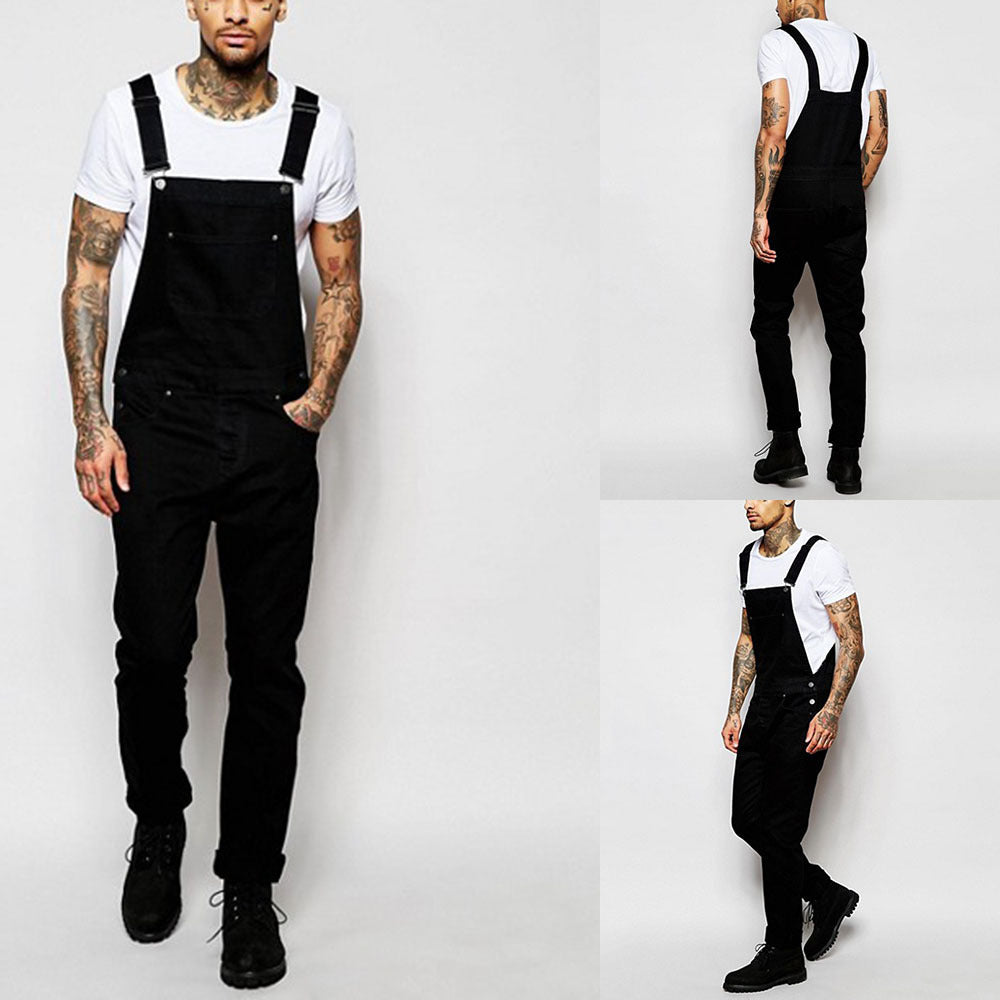Men's Casual Overalls with Adjustable Straps and Modern Fit