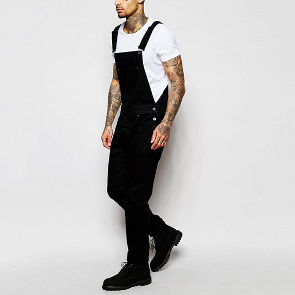 Men's Casual Overalls with Adjustable Straps and Modern Fit