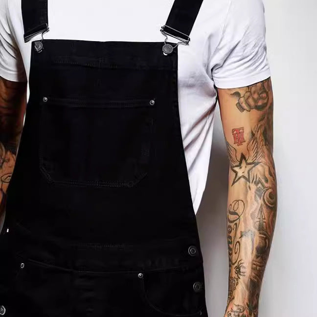 Men's Casual Overalls with Adjustable Straps and Modern Fit