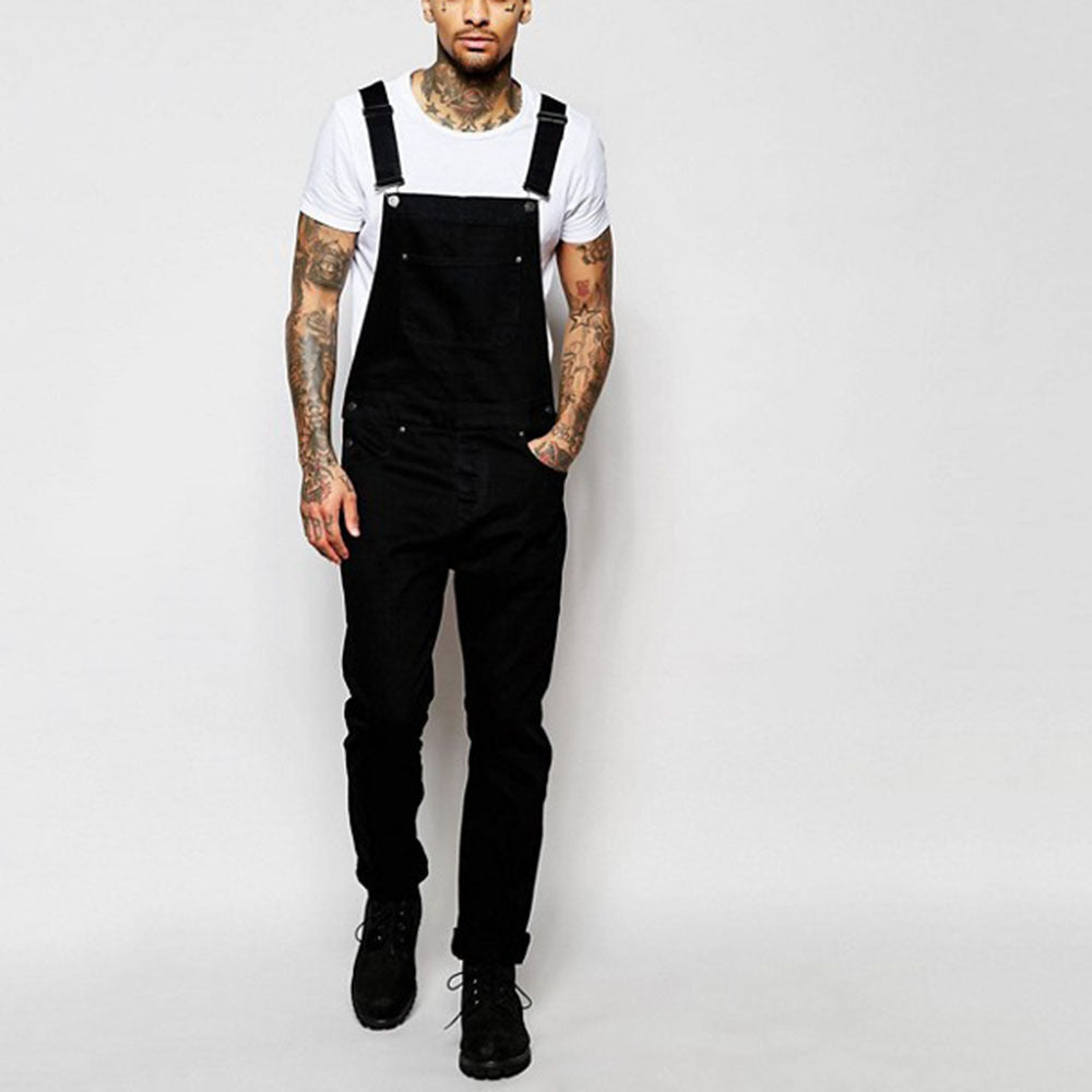 Men's Casual Overalls with Adjustable Straps and Modern Fit