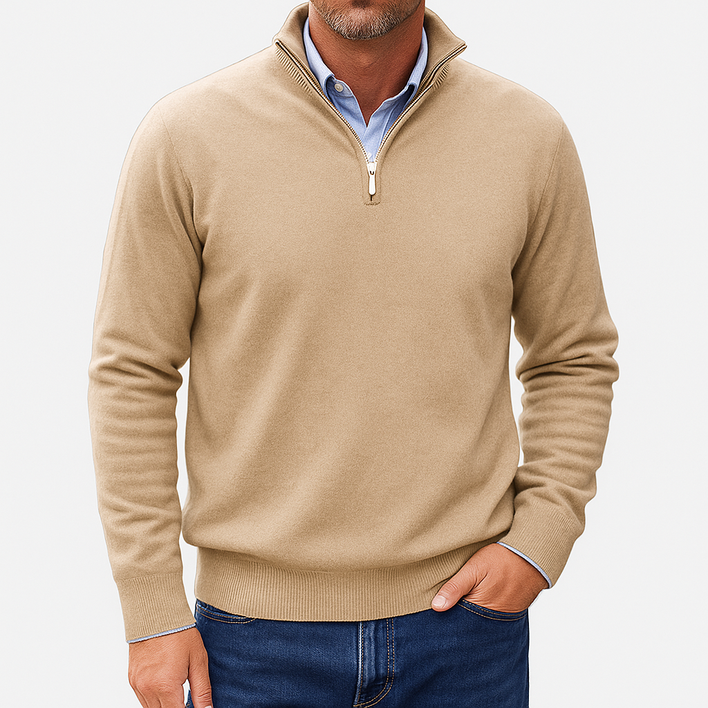 Men's Casual Quarter-Zip Sweater