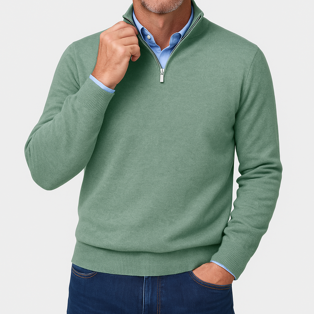 Men's Casual Quarter-Zip Sweater