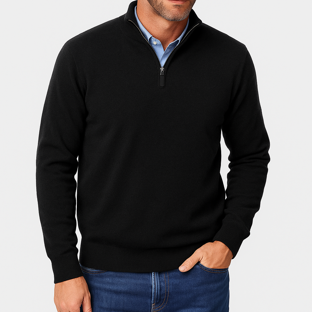 Men's Casual Quarter-Zip Sweater