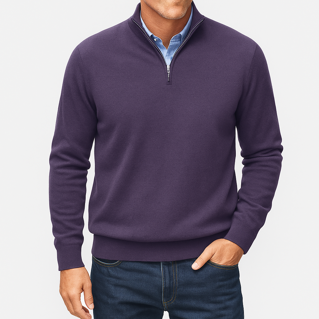 Men's Casual Quarter-Zip Sweater