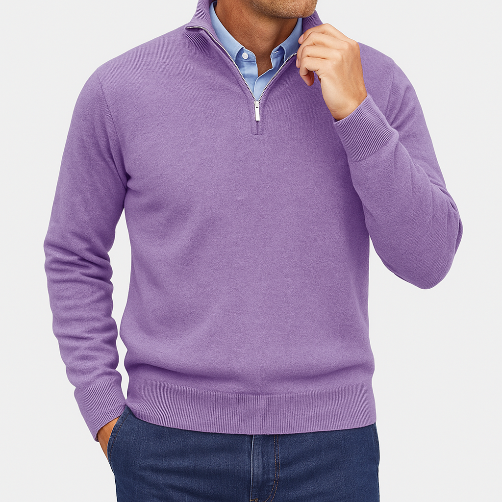 Men's Casual Quarter-Zip Sweater