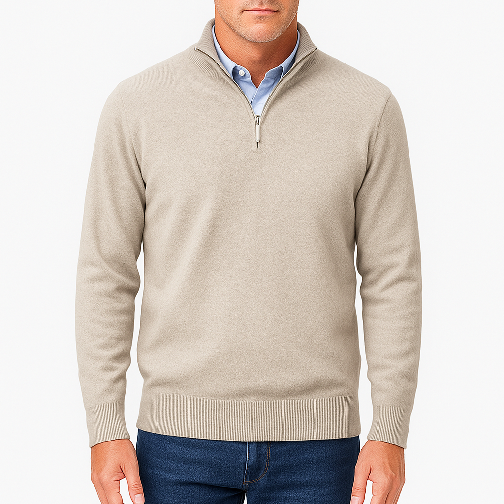 Men's Casual Quarter-Zip Sweater