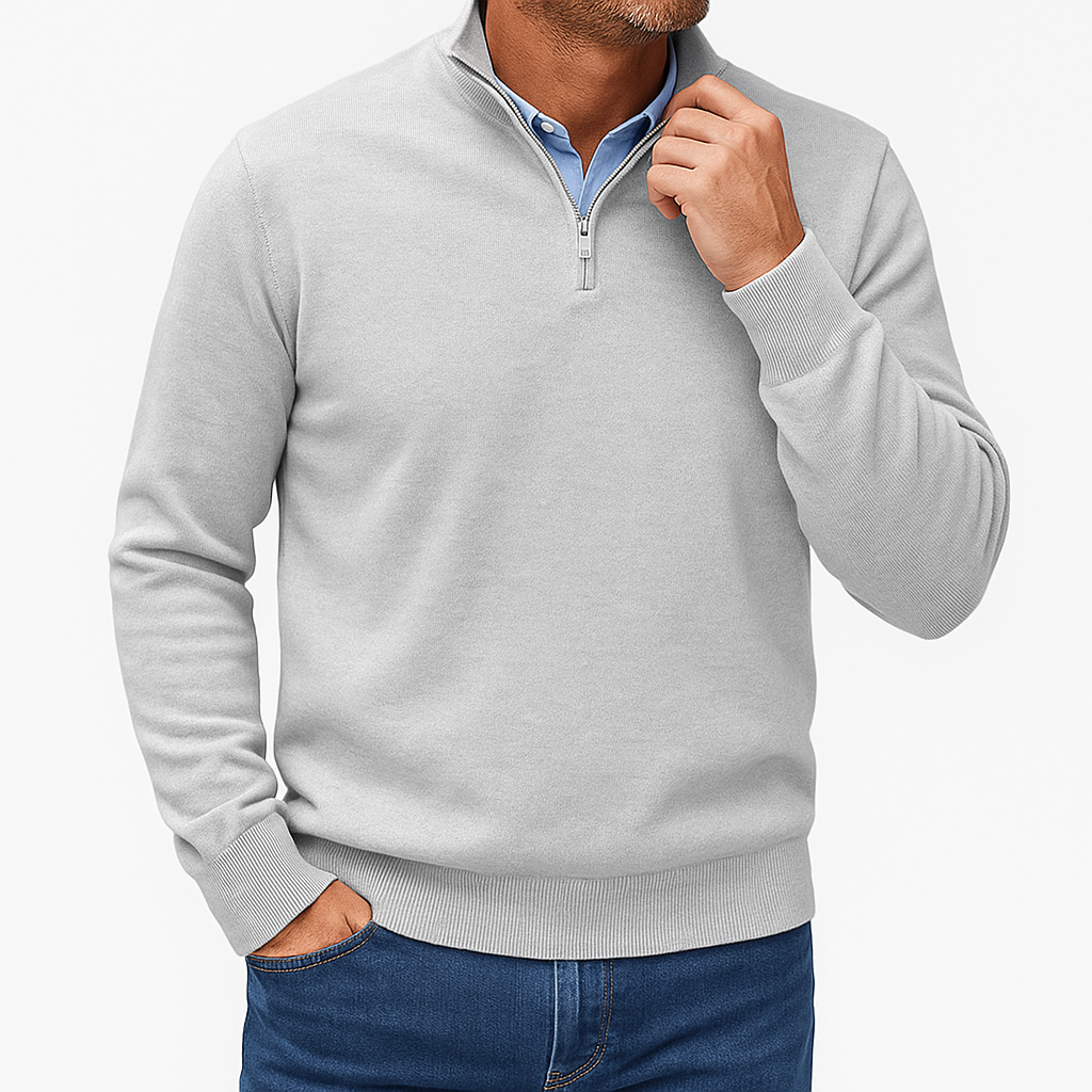 Men's Casual Quarter-Zip Sweater