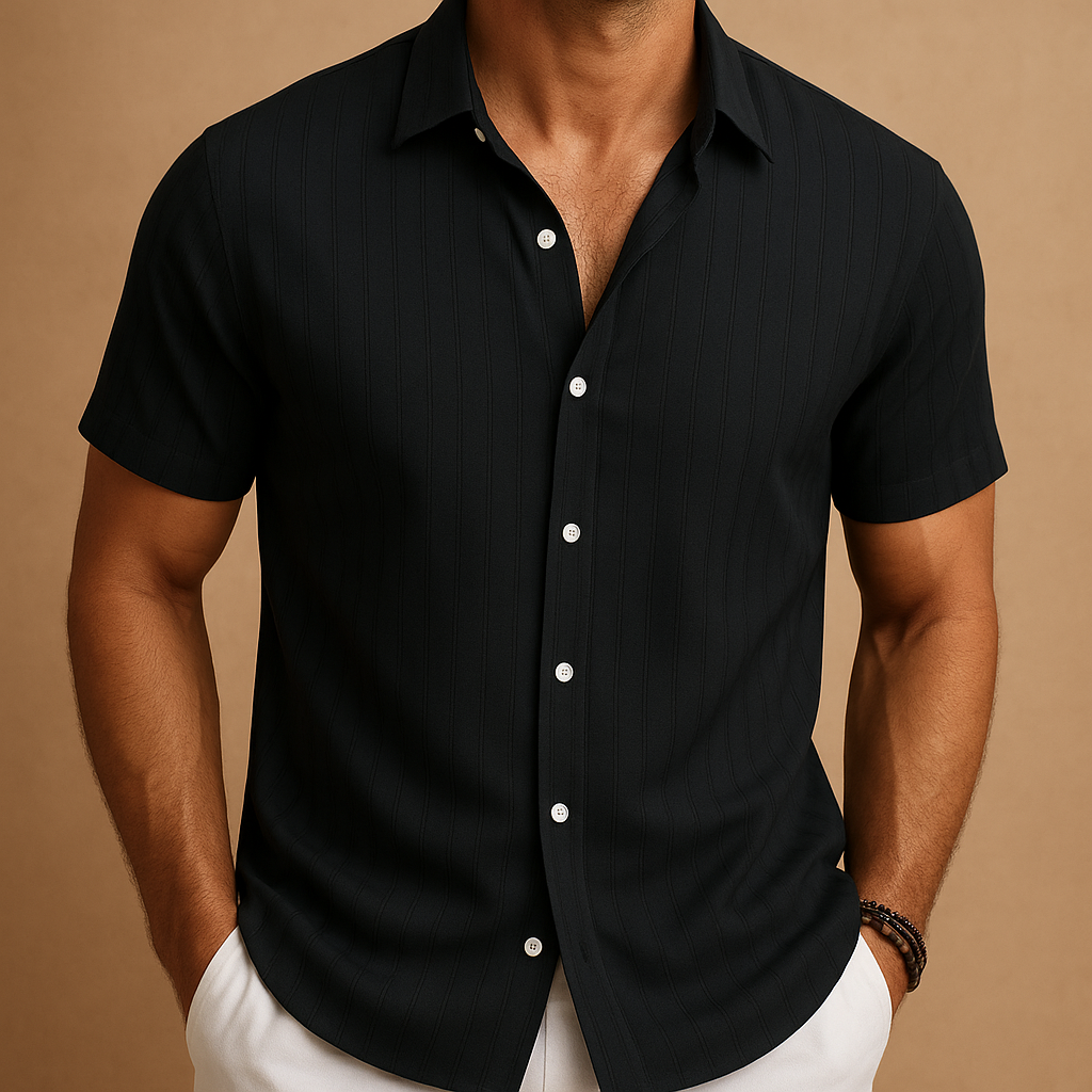 Men's Casual Short Sleeve Button-Up Shirt