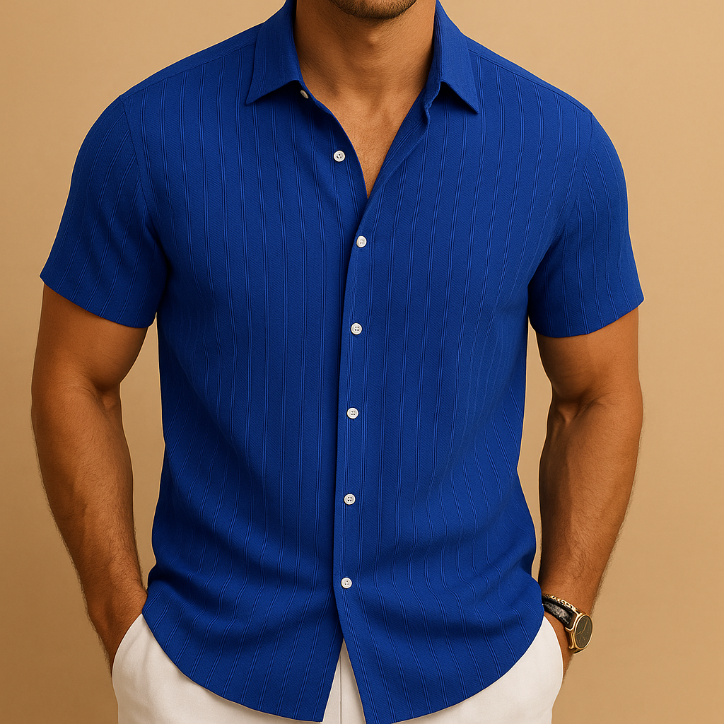 Men's Casual Short Sleeve Button-Up Shirt