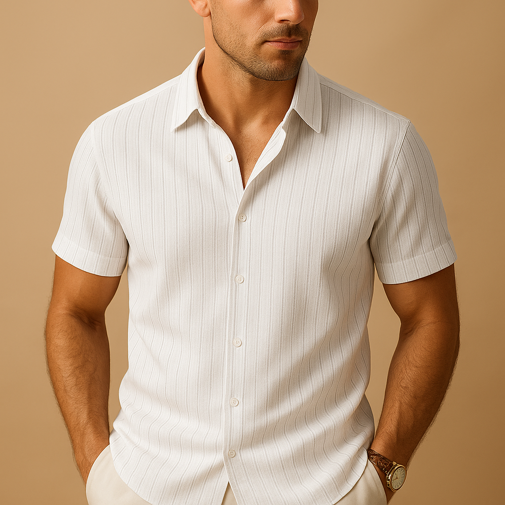 Men's Casual Short Sleeve Button-Up Shirt
