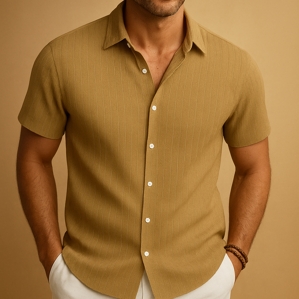 Men's Casual Short Sleeve Button-Up Shirt