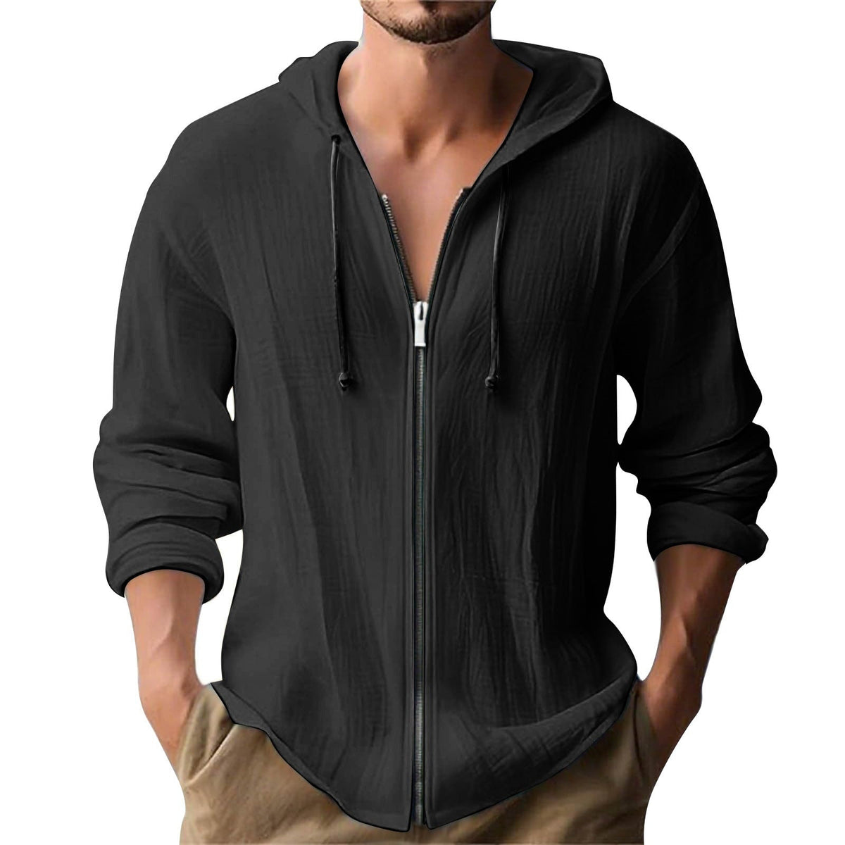Men's Casual Zip-Up Hoodie Jacket