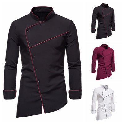 Men's Chef Jacket with Stylish Accents and Professional Cut