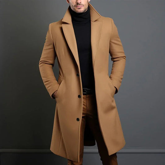 Men's Classic Long Winter Coat for Elegant or Casual Looks