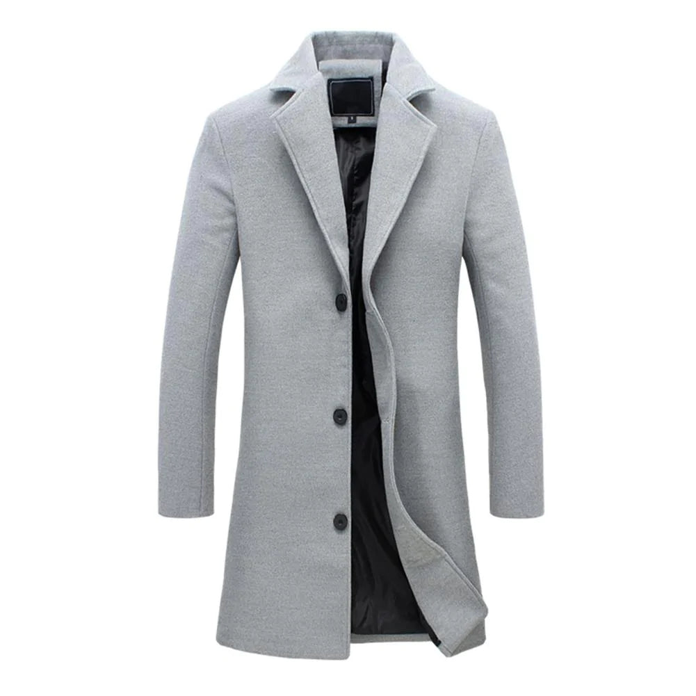 Men's Classic Long Winter Coat for Elegant or Casual Looks