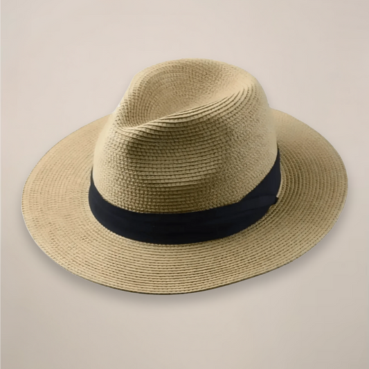 Men's Classic Summer Wide-Brim Panama Hat for Timeless Style